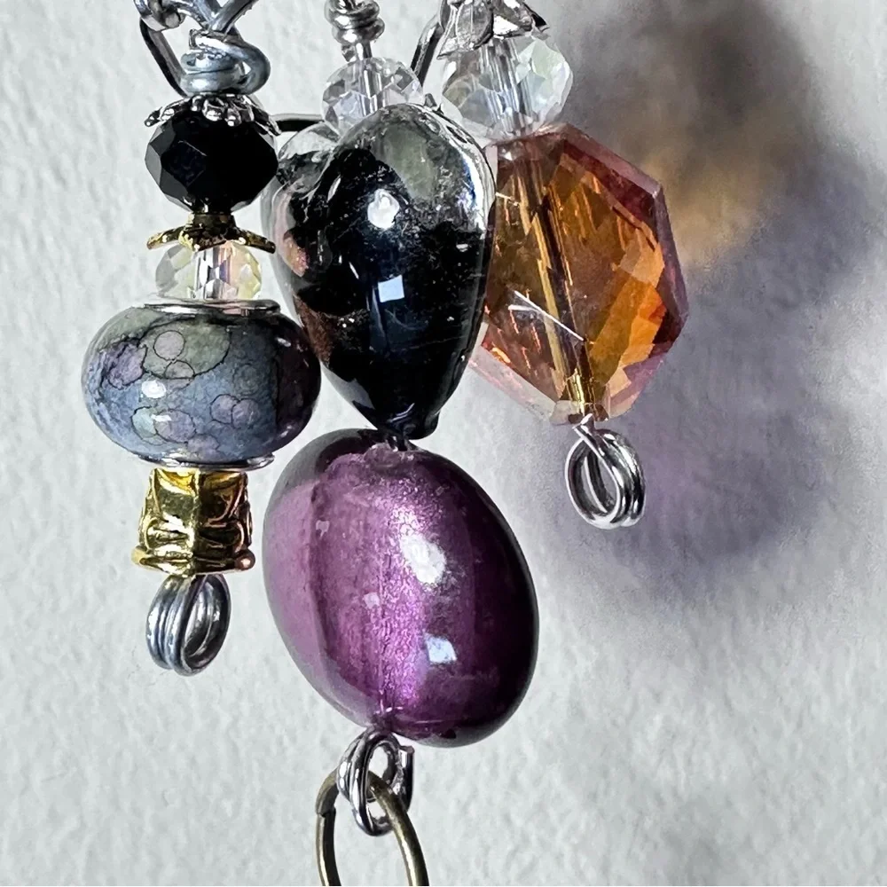 Brooch | Hand Crafted | Glass Beaded |  Pin Artisan Multicolor Wire-Wrapped OOAK